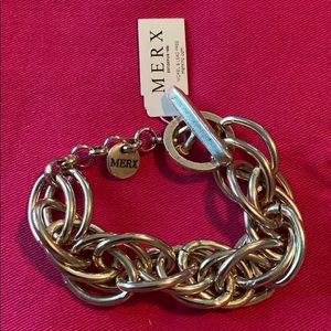 2/$25 - Silver toned MERX link bracelet